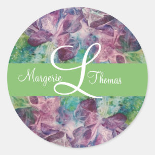 Monogram Vlinder Bruiloft Initiaal Envelop Afdicht Ronde Sticker