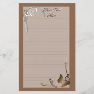 Monogram vlinderstationery briefpapier