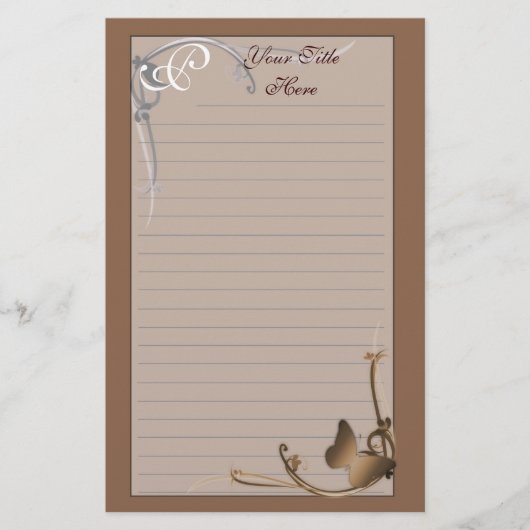 Monogram vlinderstationery briefpapier (Voorkant)