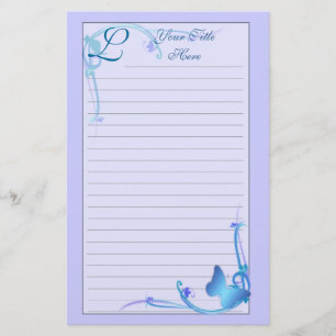 Monogram vlinderstationery briefpapier