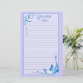 Monogram vlinderstationery briefpapier (Staand voorkant)