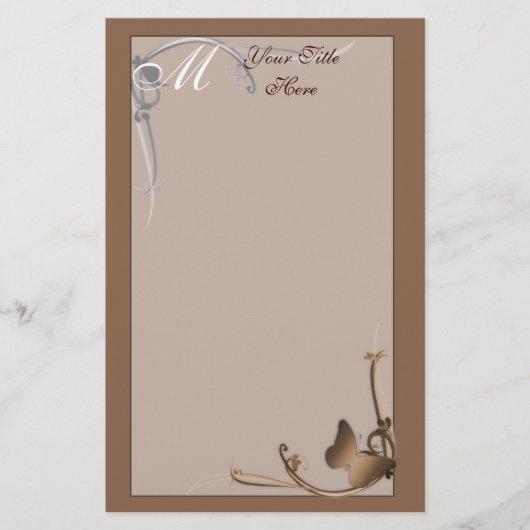 Monogram vlinderstationery briefpapier (Voorkant)
