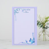 Monogram vlinderstationery briefpapier (Staand voorkant)