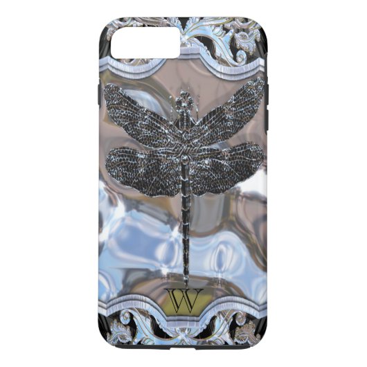 Monogram vloeibaar zwart dragon Case-Mate iPhone case (Achterkant)