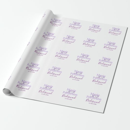 Monogram Voeg naam letter bruidsmeisje bruiloft me Cadeaupapier (Uitgerold)