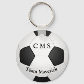 Monogram voetbal aangepaste tekst sleutelhanger (Voorkant)