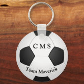 Monogram voetbal aangepaste tekst sleutelhanger (Voorkant)