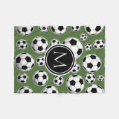 Monogram Voetbal - Boom boven Fleece Deken (Voorkant (Horizontaal))