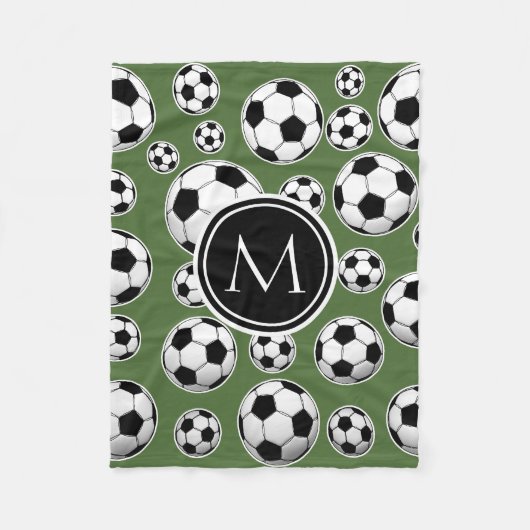 Monogram Voetbal - Boom boven Fleece Deken (Voorkant)
