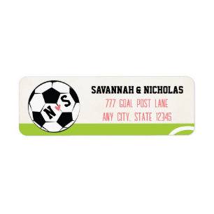 Monogram Voetbal bruiloft Etiket