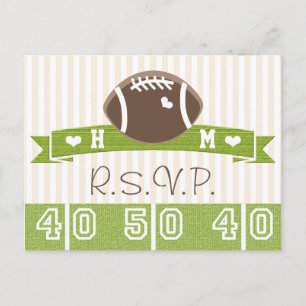 Monogram Voetbal Huwelijks RSVP Briefkaart