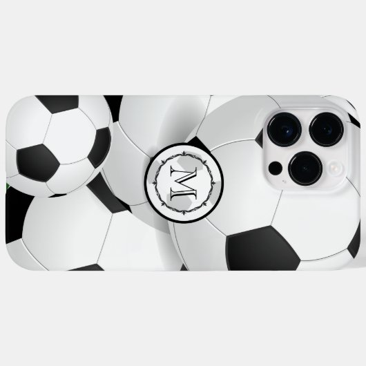 Monogram Voetbal iPhone Case (Achterkant (horizontaal))
