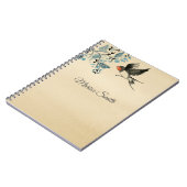 Monogram vogel en boom notitieboek (Linkerzijde)