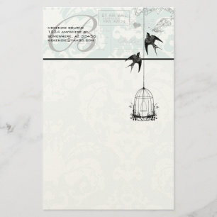 Monogram  vogelkooi met vogelpest Air Mail Briefpapier