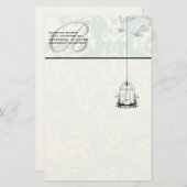 Monogram  vogelkooi Stationery Briefpapier (Voorkant / Achterkant)