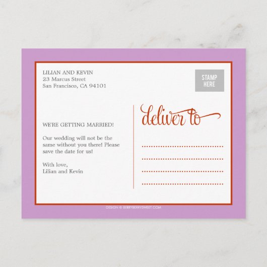 Monogram Vogels Bewaar de datum Kaart (Achterkant)