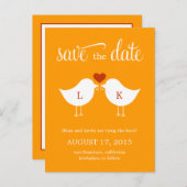 Monogram Vogels Bewaar de datum Kaart (Voorkant / Achterkant)