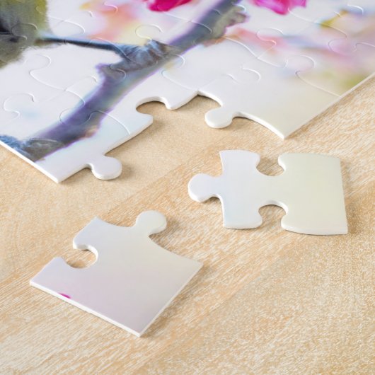 Monogram vogels en bloemen legpuzzel (Zijkant)