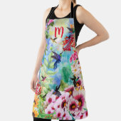 Monogram Vogels met bloemen Schort (Insitu)