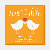 Monogram Vogels Save The Date Magnet Magneet (Voorkant)