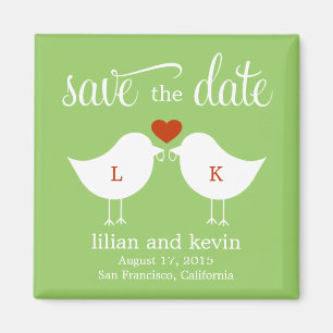 Monogram Vogels Save The Date Magnet Magneet