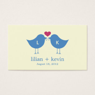 Monogram Vogels Trouwgunst Labels Visitekaartjes