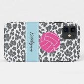 Monogram Volleyball Gray Leopard Print Case (Achterkant (horizontaal))