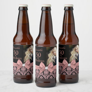 Monogram voor 50 en geweldige verjaardagsfeestjes bier etiket