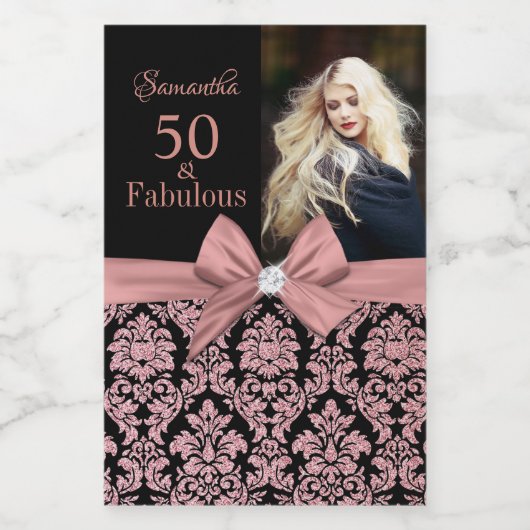 Monogram voor 50 en geweldige verjaardagsfeestjes wijn etiket (Enkel label)