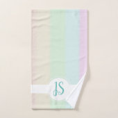 Monogram voor Babymeisjes Cute Rainbow Bad Handdoek (Handdoek)