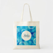 Monogram voor Big Bouncing Blue Bubbles Tote Bag (Voorkant)