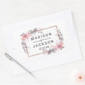 Monogram voor bloedige bruiloft met gouden rand en rechthoekige sticker (Envelop)