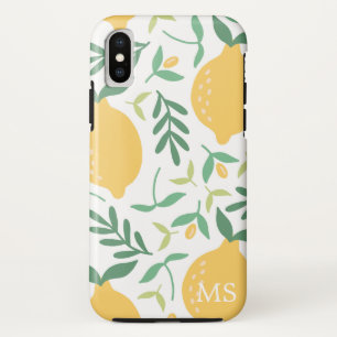 Monogram voor Boerderij met gele leemon voor helde iPhone X Hoesje