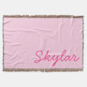 Monogram voor Bubblegumroze en hotroze aangepaste Deken (Voorkant)