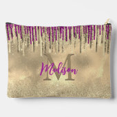 Monogram voor Chic Gold en hot-roze druppels Etui (Achterkant)