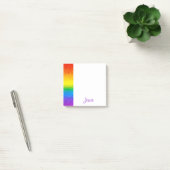 Monogram voor Chic Rainbow Glitter Stripes Post-it® Notes (Kantoor)