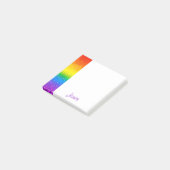 Monogram voor Chic Rainbow Glitter Stripes Post-it® Notes (Schuin)