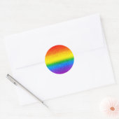 Monogram voor Chic Rainbow Glitter Stripes Ronde Sticker (Envelop)