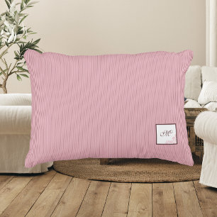Monogram voor 'Cottage Pink Stripe Roos Lace-logo' Accent Kussen