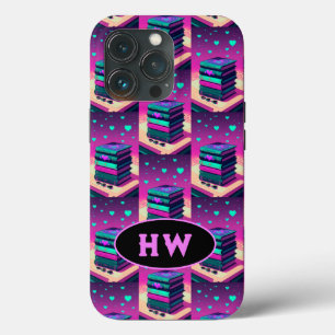 Monogram voor de liefde voor boeken iPhone 13 pro hoesje