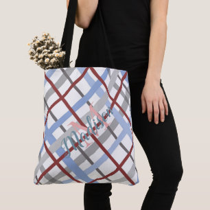 Monogram voor de paardenblauw Burgundy Cute Girly Draagtas