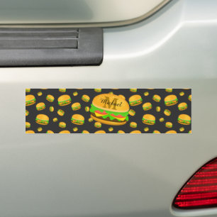 Monogram voor de rotte en leuke yummy-hamburger bumpersticker
