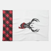 Monogram voor de Rustige Runderrenrode Buffalo-spe Theedoek (Horizontaal)