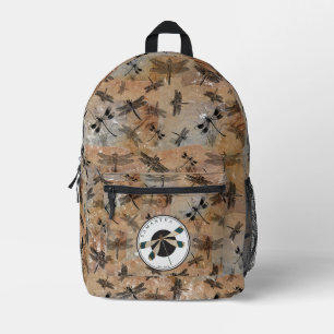 monogram voor dragonfly-onderdruk bedrukte rugzak