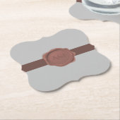 Monogram voor Elegant Band en Seal Kartonnen Onderzetters (Gekanteld)