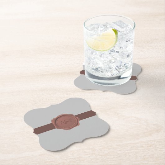 Monogram voor Elegant Band en Seal Kartonnen Onderzetters (Insitu)