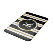 Monogram voor gepersonaliseerde Elegant Black & Go Badmat (Gekanteld)