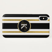 Monogram voor gepersonaliseerde Elegant Black & Go Case-Mate iPhone Case (Achterkant (horizontaal))