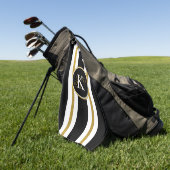 Monogram voor gepersonaliseerde Elegant Black & Go Golfhanddoek (Groen)