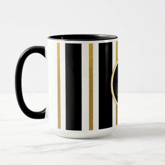 Monogram voor gepersonaliseerde Elegant Black & Go Mok (Links)